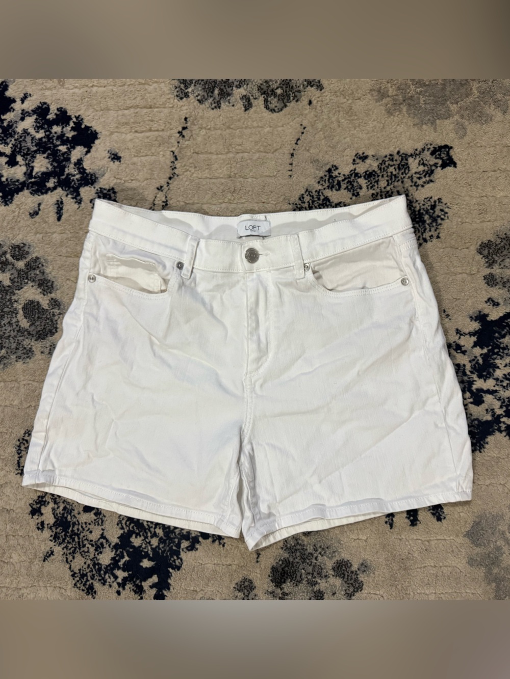 LOFT White Denim Jean Shorts